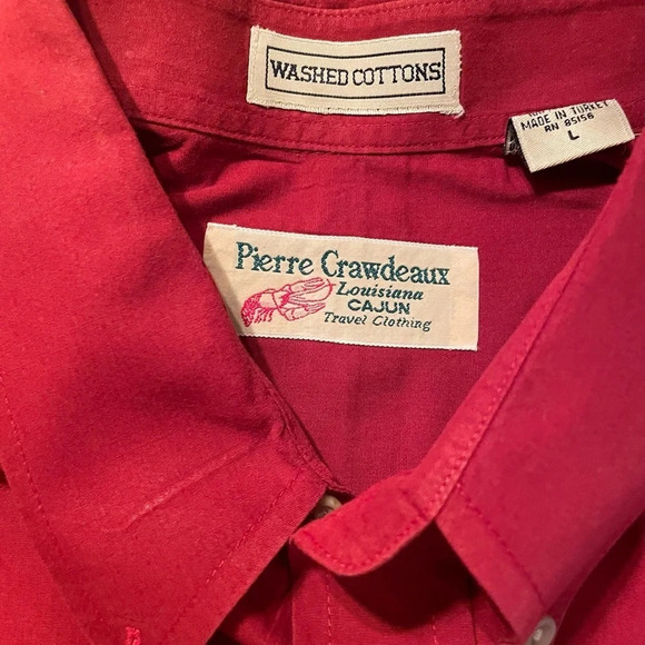 PIERRE CRAWDEAUX MEN’S LOUISIANA CAJUN SPORTSMAN SHORT SLEEVE SHIRT SIZE LARGE - Picture 5 of 6